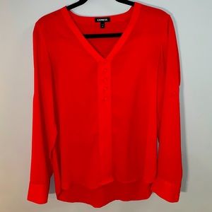 Express Slim Fit Portofino Blouse. Size Small